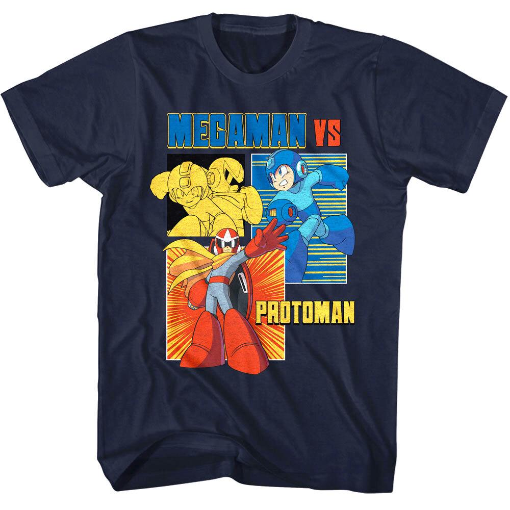MegaMan versus Protoman Men s T-Shirt Fight Rokkuman Capcom Video Game Unisex T-Shirt XXL