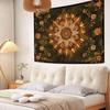 Vintage Sunflower Mandala Tapestry, Bohemian Floral Medallion Wall Hanging for Bedroom Living Room Aesthetic Home Decor