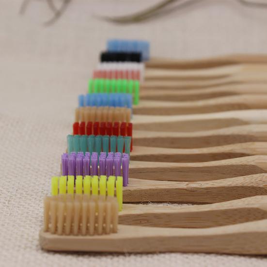 5 Stücke Runde Bambus Griff Home Reise Erwachsene Weichen Borsten Zahnpflege Zahnbürste Verkauf Waren