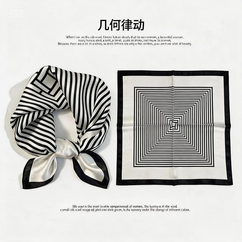 [111 mulberry silk] Korean version of classic cashew nut flower bag headscarf, small square scarf, shirt, suit, thin silk silk scarf