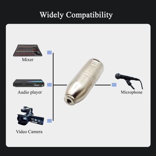 Voluty Tek 3.5mm Female to XLR Male Adapter, 1/8" to 3-Pin XLR Male Connector for Speakers, Mixers, and Studios (Set of 2)