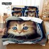 Funny Cat Duvet Cover Microfiber Pet Bedding Set Full King For Kids Child Cat Lovers Decor Cute Animal Quilt Cover Pillowcases