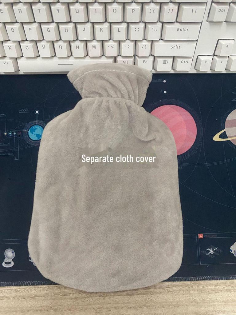 Soft Imitation Rabbit Fur Hot Water Bottle Cover, Crystal Flannel Bag, 1000ml/2000ml