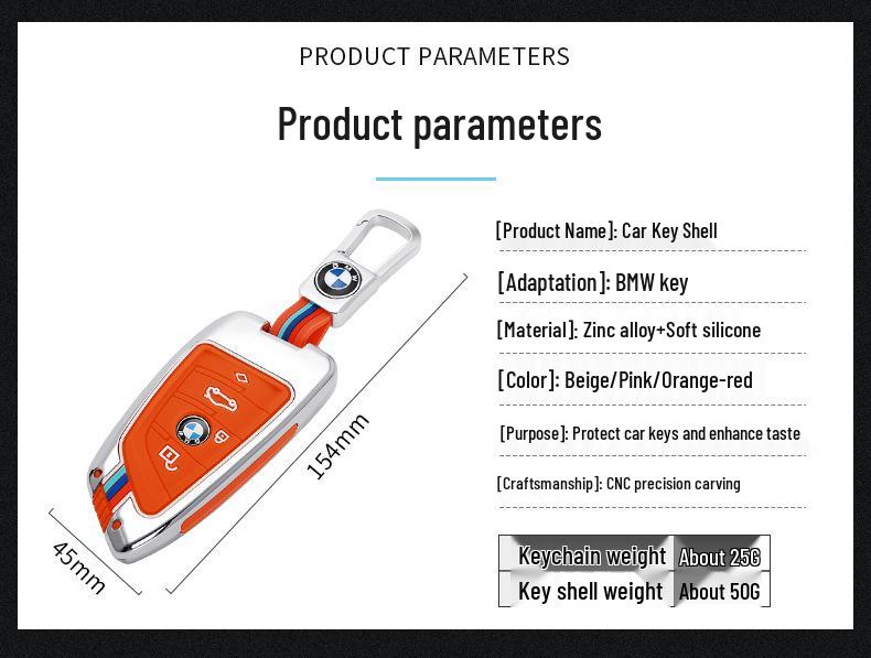 Compatible Key Case for BMW 2021: 3, 5, 7 Series, X1, X3, X4, X5, X7, 525Li, and Ix Models