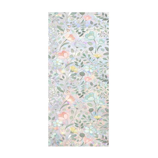 Stained Glass Window Film Colorful Rainbow Decorative Window Sticker Privacy Glass Sliding Door Clings Sun Blocking Static Decals for Bathroom Bedroom