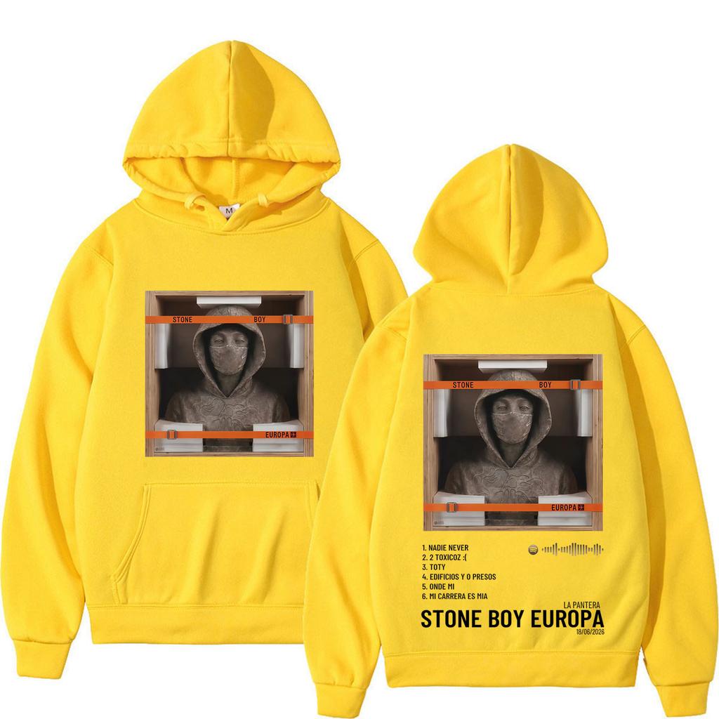 Cantor La Pantera Stone Boy Europa Turnê do Álbum Moletom Masculino Hip-hop Moletom Inverno Solto Casual Oversized