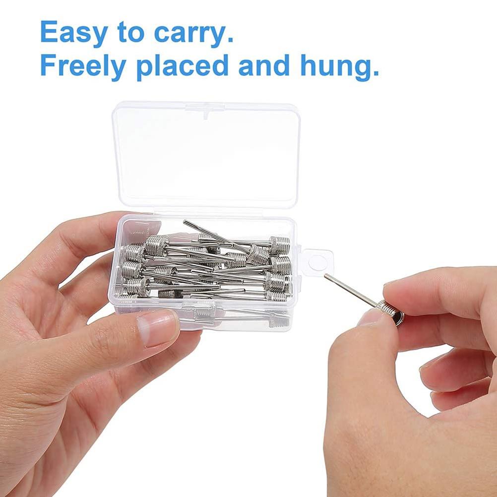 30 pcs Ball Pump Needle with Storage Box Air Inflation Needle for Football Basketball Soccer