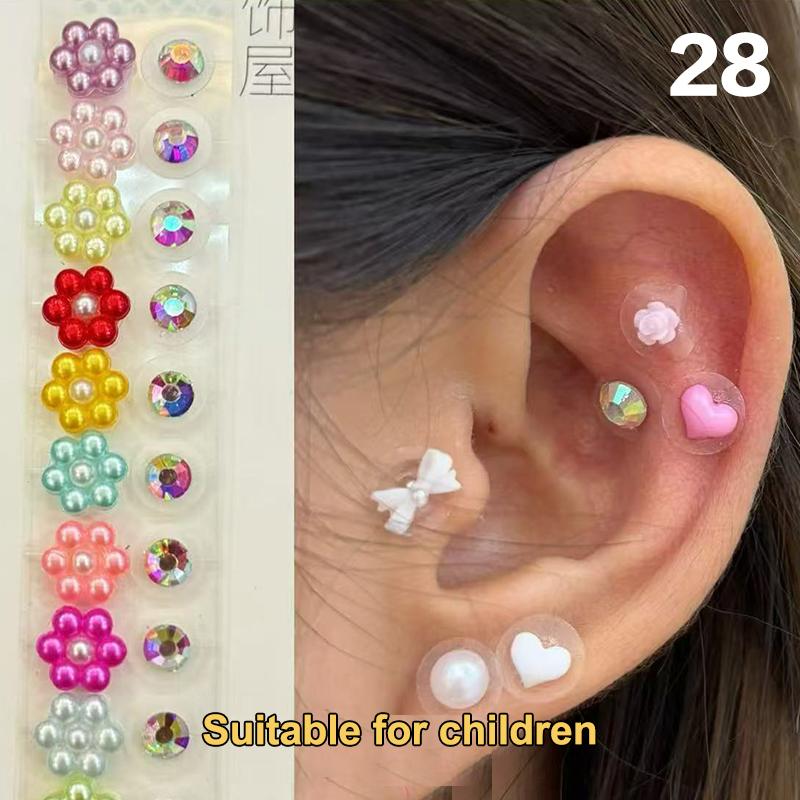 Módní mašlička Barevné kamínky Perly Nálepky na ušní body Tlakové tyčinky na uši Akupunktura Aurikulární ušní nálepky Masáž
