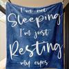 Oversized Flannel Fleece Throw Blanket | Humorous "I'm Not Sleeping" Quote | All-Season Cozy for Home, Office, Car & Sofa