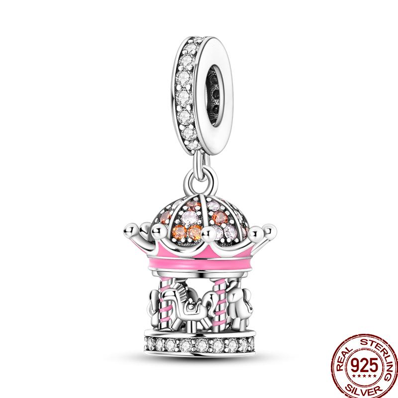 Copper Pink Puppy Flower Bird Pink Charm Beads Suitable For 3Mm Original Bracelet Diy Jewelry Gift