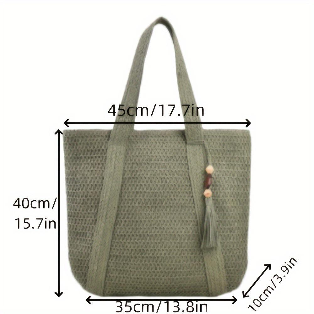 Fashionable Straw Woven Bag, Handmade Woven Bag, Large Capacity Single Shoulder Tote Bag, Beach Vacation Beach Bag