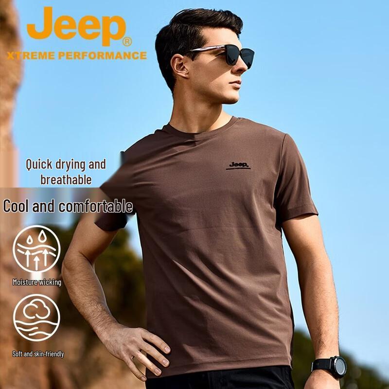 

Jeep Men s Quick-Dry Breathable Short Sleeve T-Shirt L