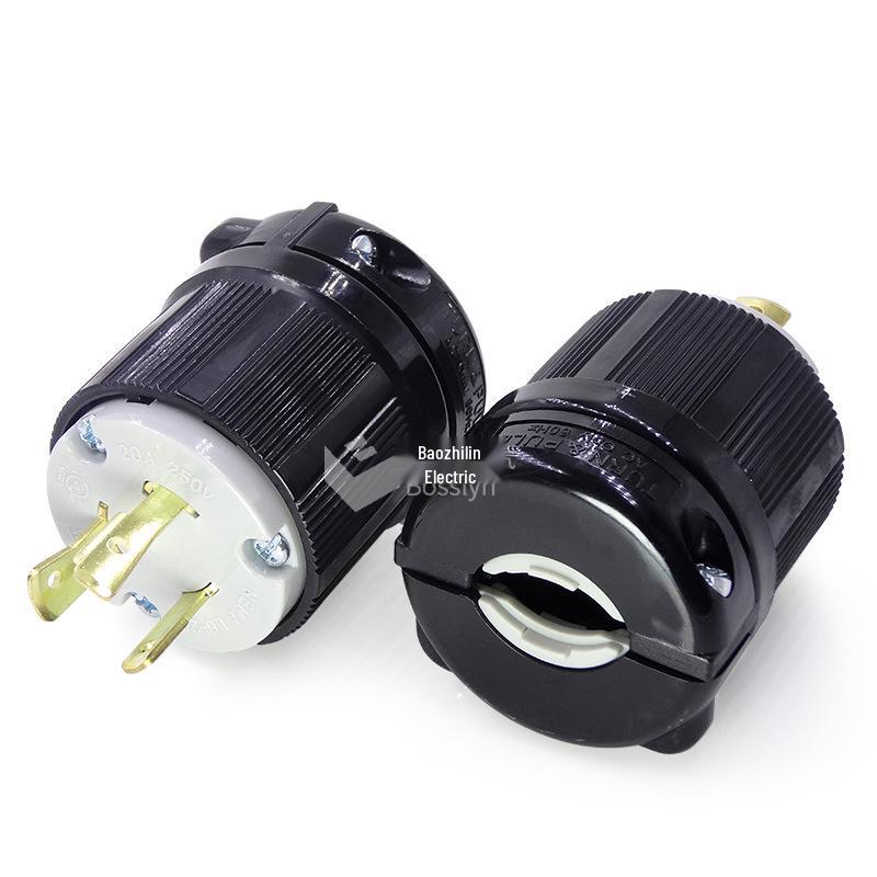 USA-Japan 20A Generator Power Plug with Anti-Loosening Feature
