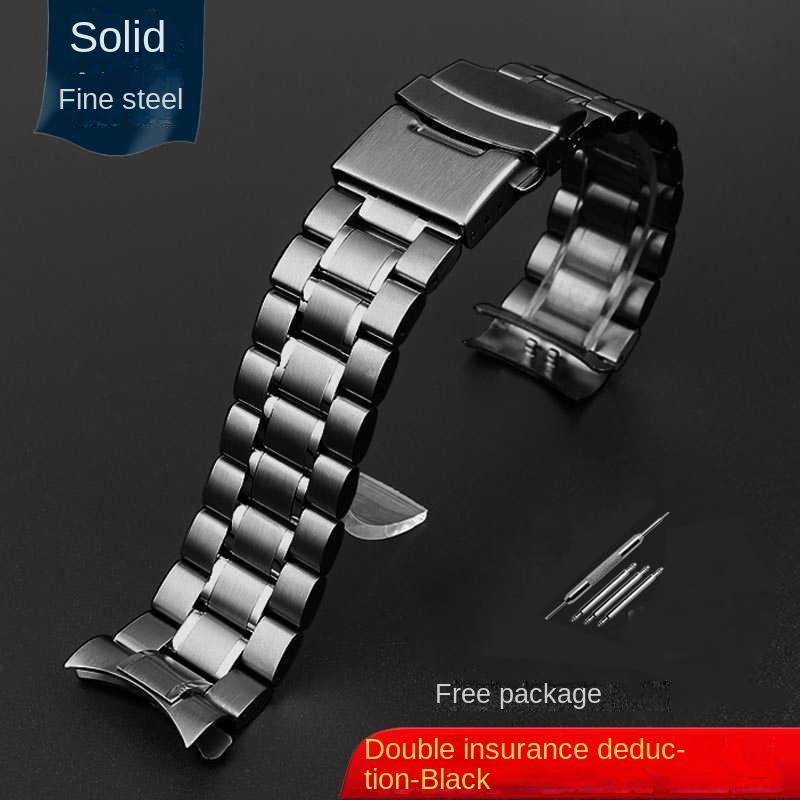 For Seiko Longines Timex Citizen Casio Curved End Stainless Steel Strap Men 20mm 22mm 24mm High Quality Metal Watchband Bracelet