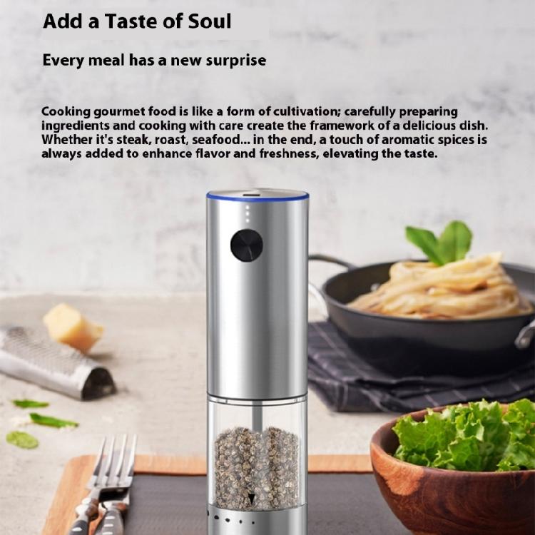 Automatic Adjustable Spices Grinder For Cooking Rechargeable Design With Transparent Window Kitchen Accessory