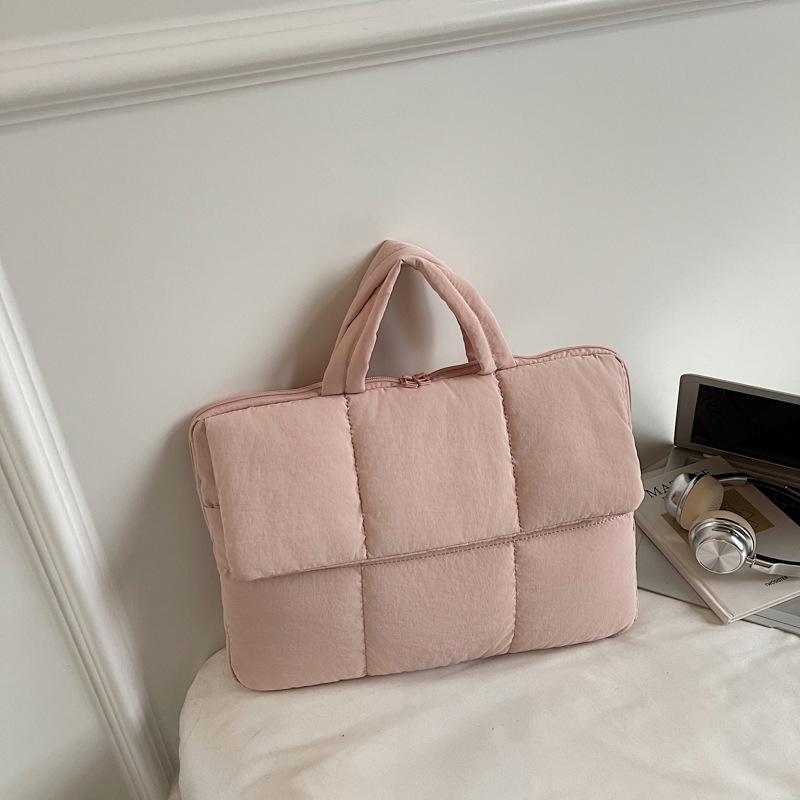 Autumn and winter new down commuter shoulder bag casual large capacity cotton bag niche design fashionable portable tote bag