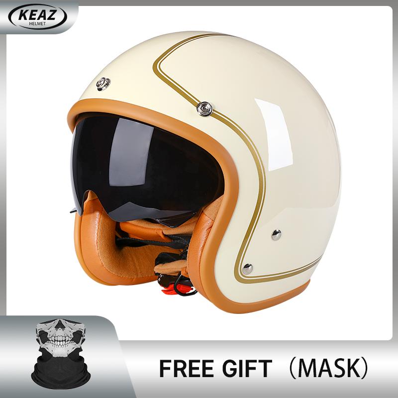 Bright Avocado Green DOT 3/4 Open Face Motorcycle Retro Motorbike Helmets Vintage Chopper Bike Scooter Capacete De Moto