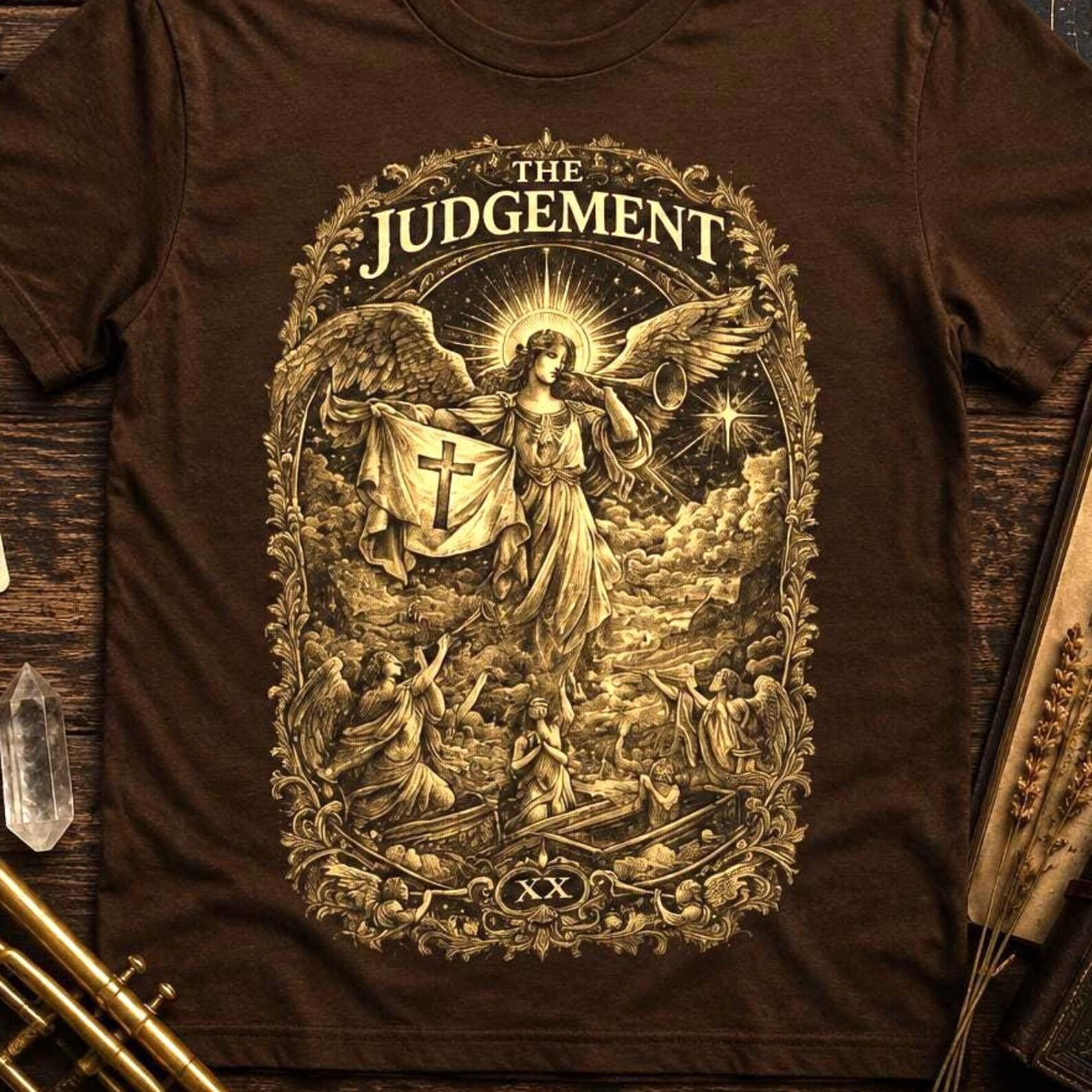 The Judgement Tarot Card Shirt, Major Arcana XX Tee, Vintage Occult T-Shirt, Angel Tarot Graphic, Mystic Reader Gift XL