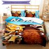 Juego de Ropa de Cama con Nombre Personalizado de Dibujos Animados Ice Age: El Origen de los Dinosaurios, Cierre de Funda Nórdica, Incluye 1 Funda Nórdica y 2 Fundas de Almohada para Todas las Estaciones, Dormitorio