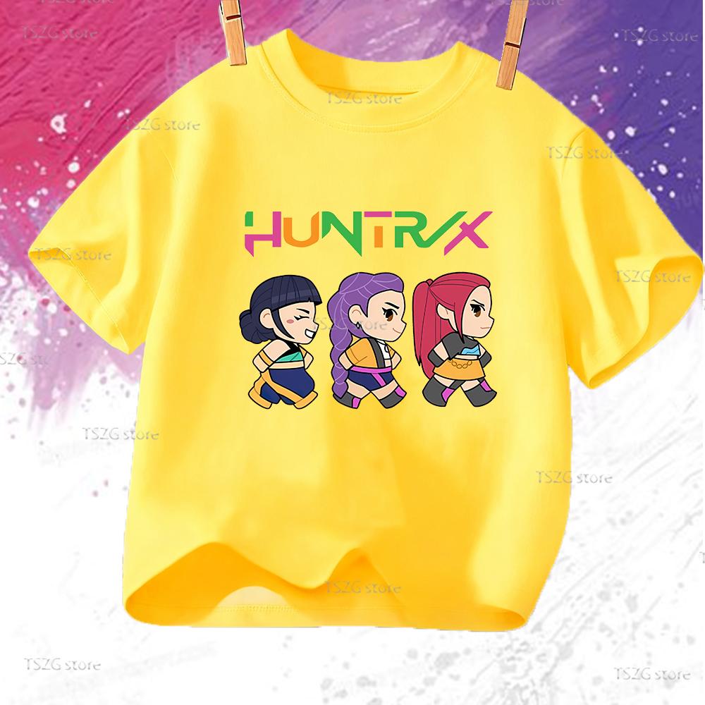 Boys Tee Girl Clothes Movie Cartoon Kid T-shirt KPop Demon Hunters Print Fashion Casual Summer Short Sleeve Tops
