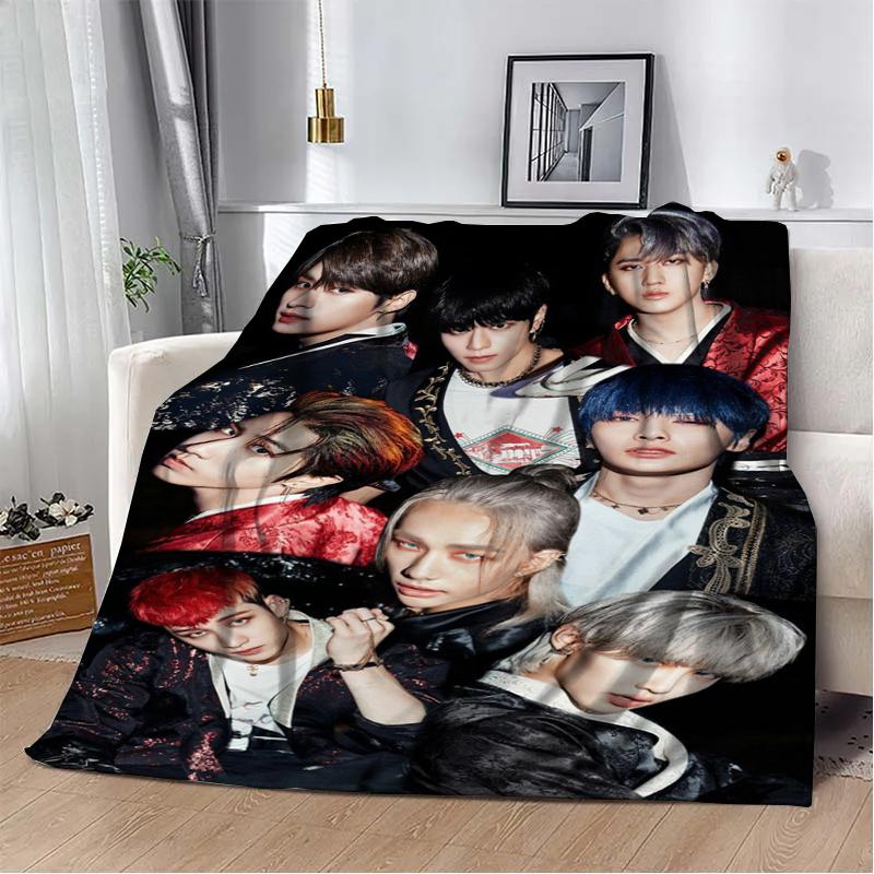 3D KPOP S-Stray-K-Kids Throw blanket Picnic blanket Warm Flannel blankets Home Couch bed linings blankets for beds Birthday Gift