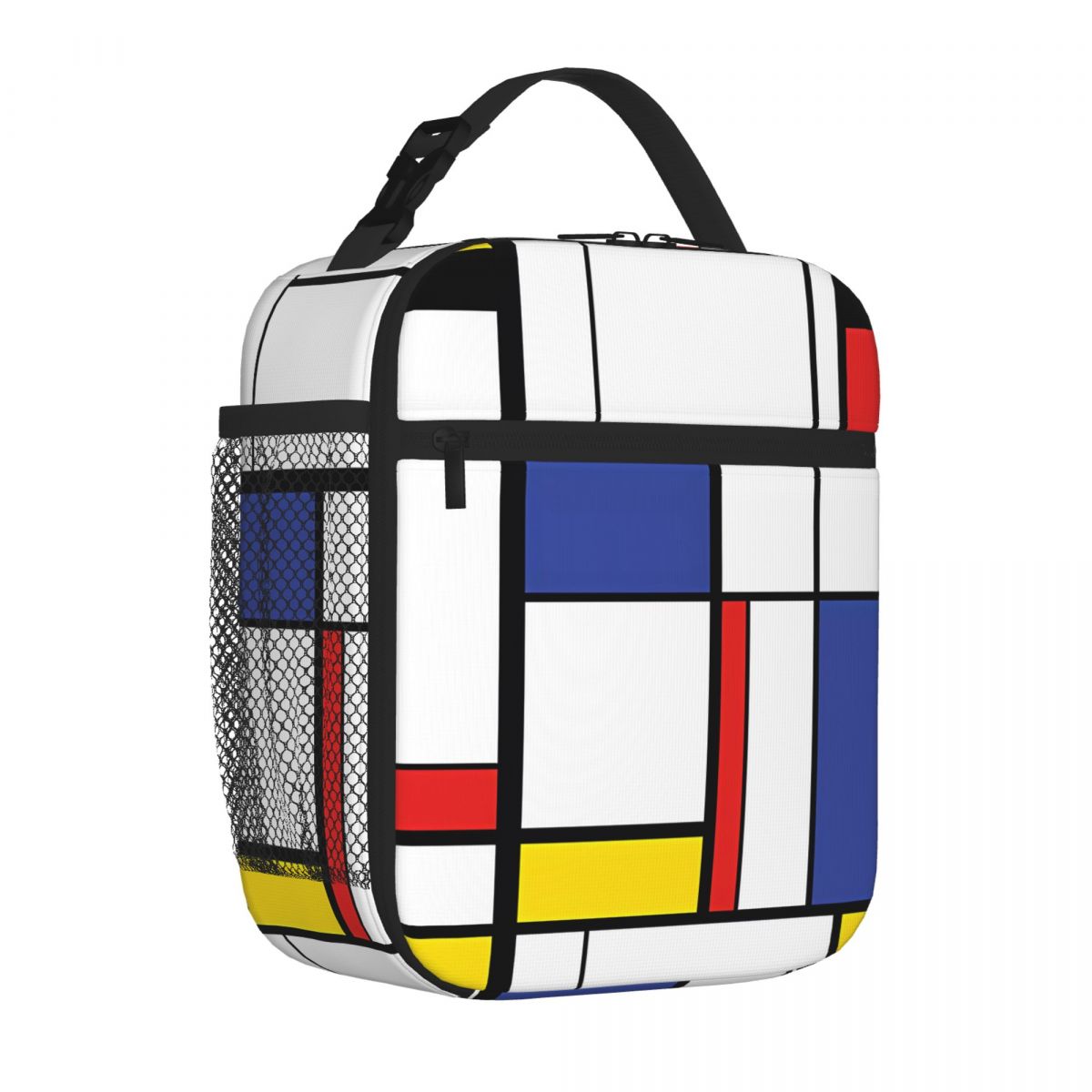 Bestselling Abstract Modern Painting In Mondrian Lars Poyansky Elegant Portable Lunch Bag Weight Loss Diet Cooler Tote One Size