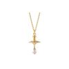 Aleksa Pendant Saturn Pearl Pendant Necklace Women Necklace Brass 63020393-02R496-CN