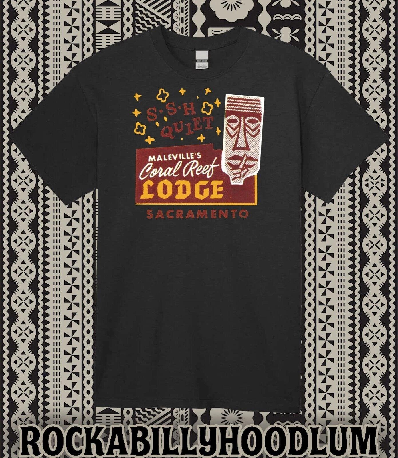 

Retro Tiki Art Tee T Shirt Mug Bar Restaurant Coral Reef Lodge Sacramento CA XL