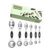 9-Piece Dual-End Stainless Steel Magnetic Measuring Spoons with Gram Scale