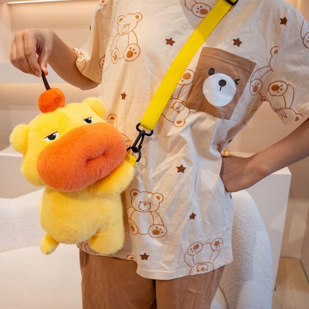 Large Capacity Capybara Lulu Plush Crossbody Bag Persimmon Cartoon Plush Pencil Case Office