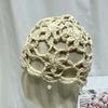 Bohemian Style Crochet Flower Knitted Hat Handmade Woven Cap Sweet Hollowed Out Beanie Cap  Summer