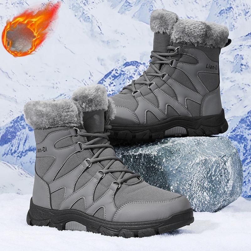 Winter Cotton Shoes High-top Warm Boots Padded Thickened Men's Snow Boots Men's Shoes Comfortable Trendy Minimalist Men's Versatile Everyday Shoes
