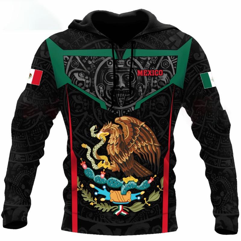 Sweats à capuche du Nouveau-Mexique Sweat à capuche pour homme Impression 3D Drapeau du Mexique Tops Automne Manches longues Vêtements de rue Sweat à capuche à capuche de créateur pour homme