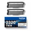 Brother TN2320 Black Pack of 2 Original Toner Cartridges - TN2320TWIN-TN2320TWIN