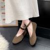 Fashion Spring and Autumn Women's Flat-bottomed Ballet Soft Leather Low-top Shoes Are Fashionable and Round-headed Casual Low-top Shoes.