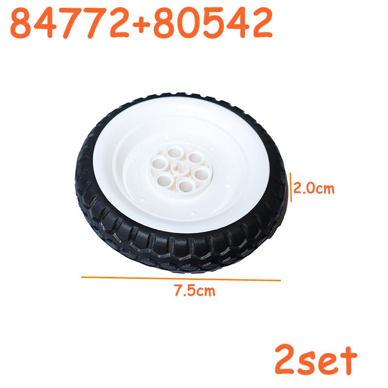 Tire Wheel Cross Hole Set Car Truck Wheels Hub Technical Bricks MOC Motorcycle Tyre & Rim Construction Building Blocks