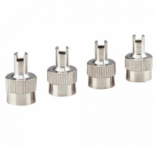 40PC For Schrader Silver Metal Tire Valve Cap Seal Stem Core Remover Tools