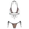 Womens Sheer Micro Bikini Set Halter Bra Top-G string Thong Swimsuit