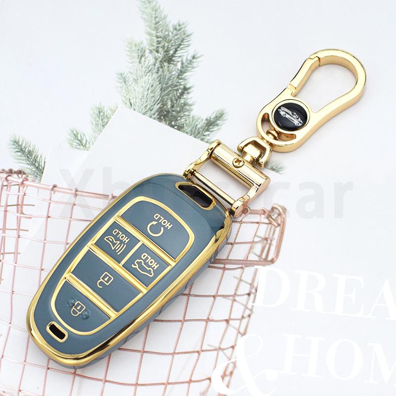 5 Buttons Shell for Hyundai Santa Fe Tucson 2022 NEXO NX4 Atos Prime Solaris 2021 TPU Car Key Case Cover Auto Accessories