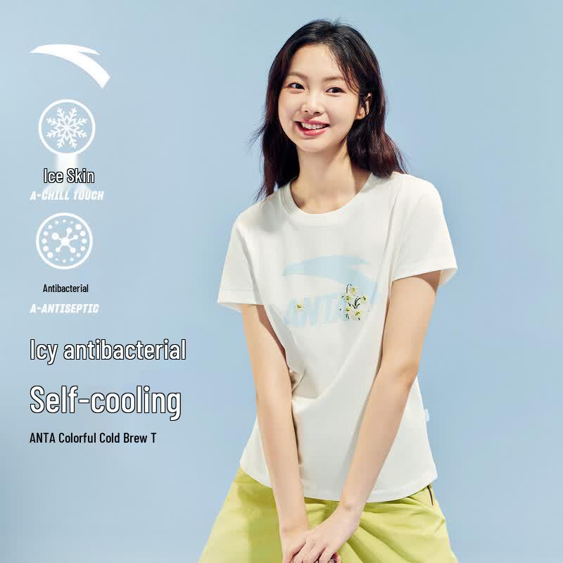 Anta Women's Cold Brew Printed Short Sleeve T-Shirt