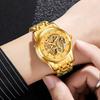 Dragon Goldene Uhren für Herren Wasserdichte Armbanduhr Herren Edelstahl Herren Automatische Mechanische Uhr