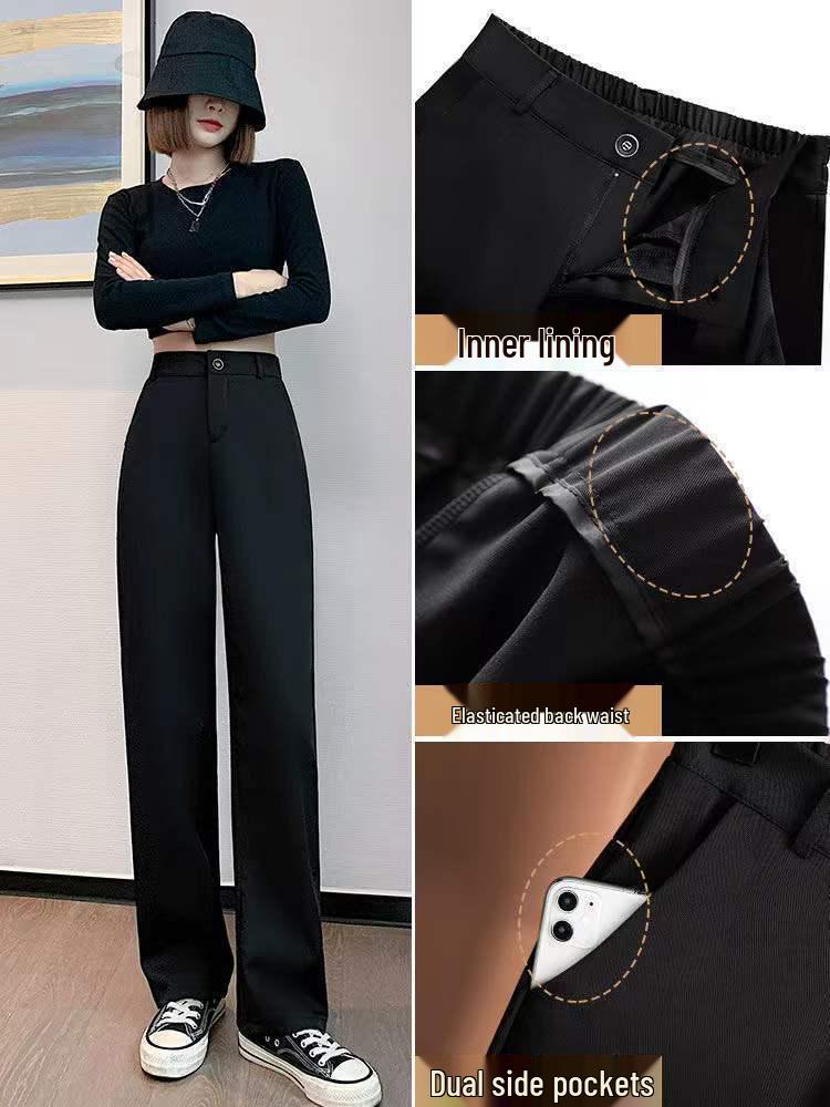 Women's 2024 Korean Wide-Leg High-Waisted Draping Pants - Autumn Fashion Versatile Trousers