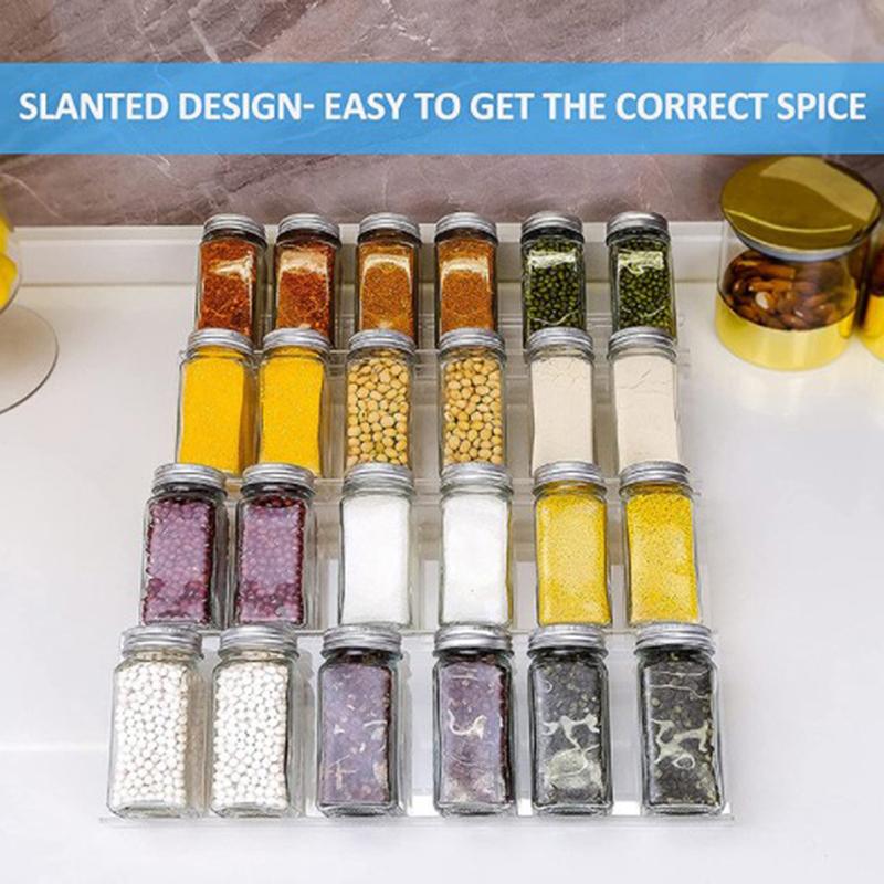 Organizzatore da Cucina a 4 Livelli Scaffale Porta Spezie Cassetto Porta Spezie Scaffale Porta Bottiglie Condimenti