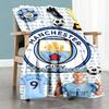 Manchester City Personalized Text Blanket Lightweight Personalized Blanket Durable Comfort Suitable for Couch Office Chair Livingroom Chair