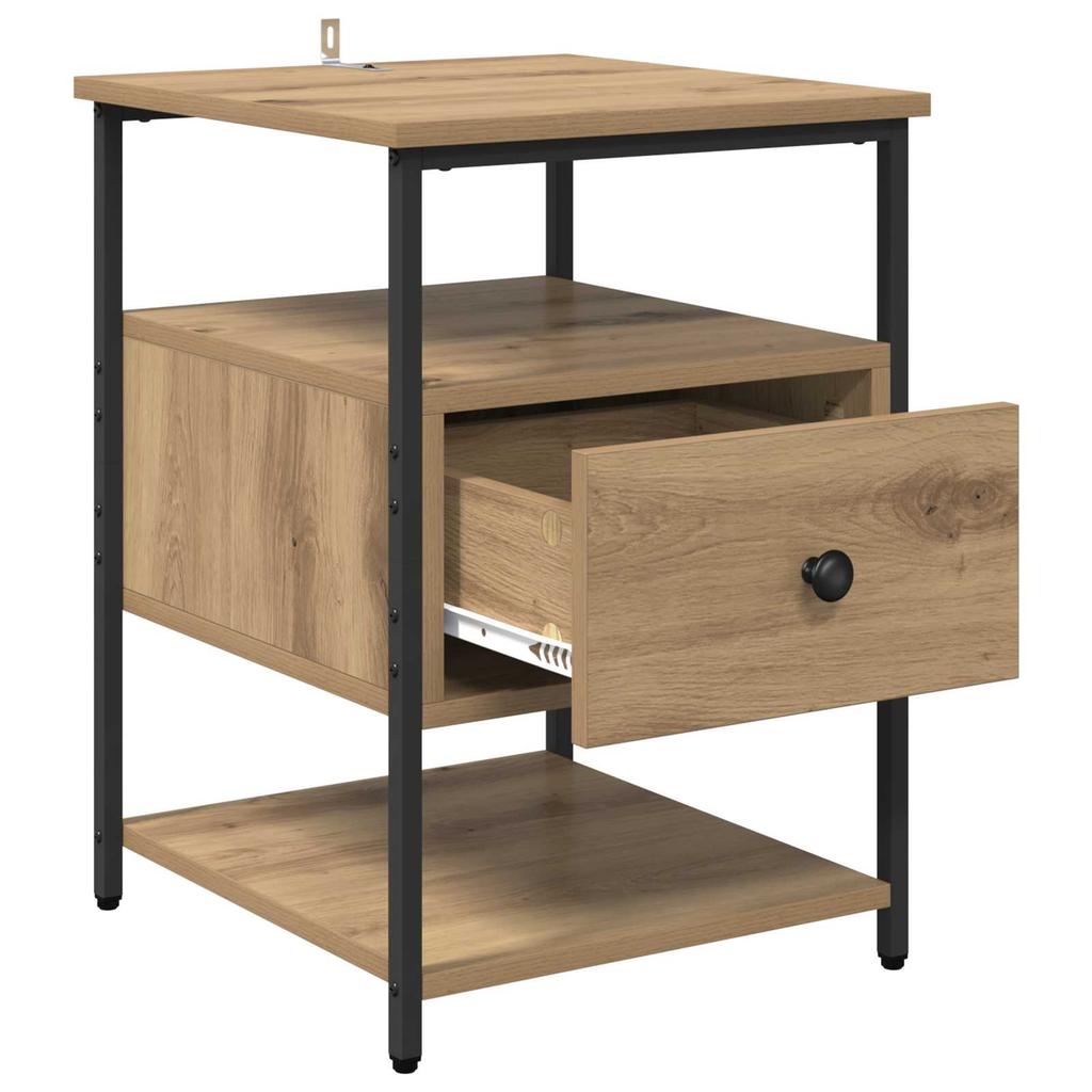 Artisan Oak Nightstand 40 X 42 X 56 Cm Engineered Wood