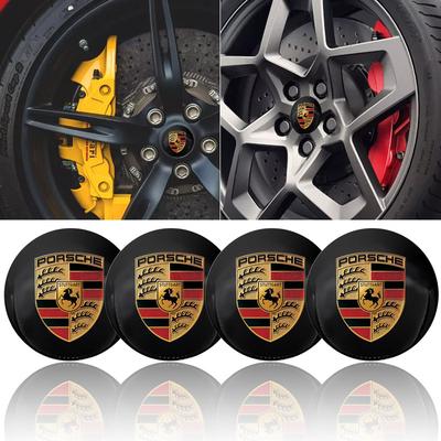 4 pezzi 56mm Alluminio Decalcomania Centro Ruota Auto Adesivo Mozzo Per Boxster Cayenne Panamera Macan Cayman 911 918 996 917 991