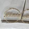 DOREMI Stainless  Name Hoops Earrings Custom Big Hoop Crystal Earrings Letter  Personalized  Earring Women Valentine's Day Gift