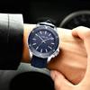 HELEI Mode Sport Quarz Uhr Datum Magnetisches Silikon Leuchtarmband Herren Leder Armbanduhr