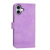 DIERFENG DF-03 For iPhone 16 Plus Wallet Case Lines Imprinted Leather Phone Cover