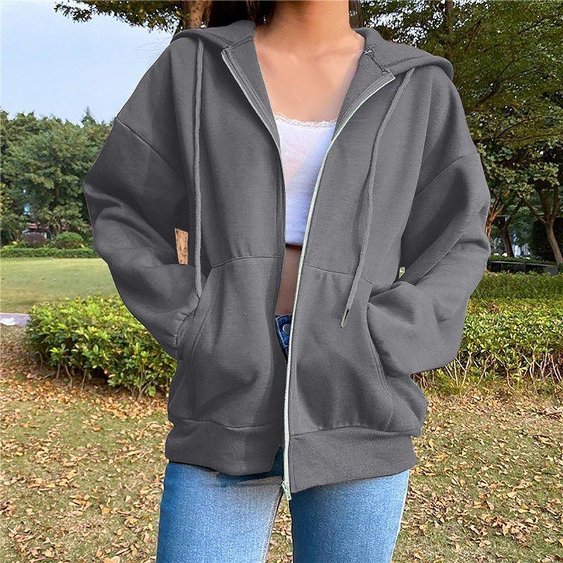 Cardigan Coat Women's Hooded Loose Zipper Sweater Women's Elegant Knitted Jacket Coat Tops